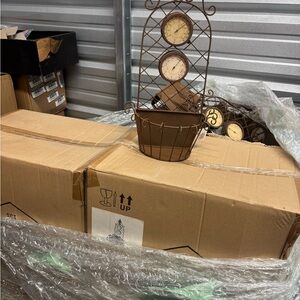 Elegant Brown Metal Clock Planter